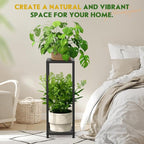 TOSKING Tall Plant Stand Indoor – 2-Tier Modern Metal Shelf, Heavy Duty - Image 7