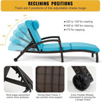 HOMREST Chaise Lounge Chairs Set of 6, PE Rattan Wicker Lounge Chair - Image 4