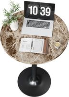 Flamaker Round Bistro Pub Table Modern Style Metal Base MDF Top Cocktail Bar - Image 4