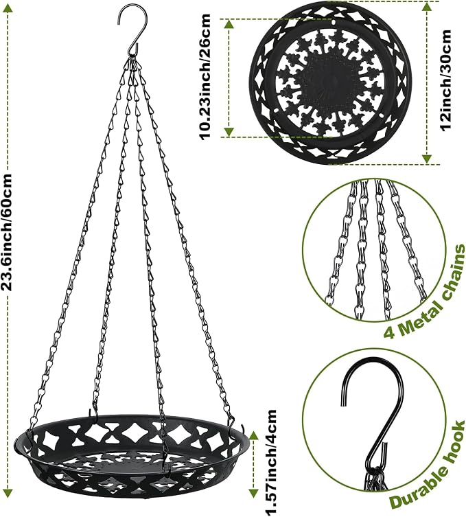 Enhon 2 Pack Plant Hanger, 12 Inch Metal Hanging Planter - Image 2