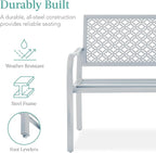 Best Choice Products Outdoor Bench 2-Person Metal Steel Benches Furniture - Image 3