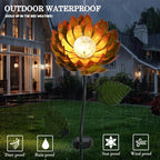 VCUTEKA Solar Garden Lights Metal Flower Decor Colorful Yellow Flowers Solar - Image 9