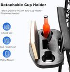 Nazhura Set of 2 Relaxing Recliners Patio Chairs Adjustable Steel Mesh Zero - Image 5