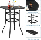 Yaheetech Patio Bar Table Tempered Glass, Height High Top Outdoor Pub Height - Image 6