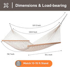 SUNCREAT Hammocks Traditional Rope Double Hammock - Image 2