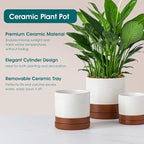 vancasso Ceramic Plant Pots, 3 Piece Planters - Image 5