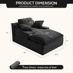 63" Chaise Lounge Chair Indoor, Set of Convertible Sleeper Sofa Couch - Image 2