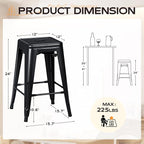 Furmax 24 Inch Metal Bar Stools Set of 4, Counter Height Bar Stools Height High - Image 3