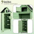 VINGLI Outdoor Wooden Storage Shed, Garden Shed Outside Tool Cabinet - Image 5