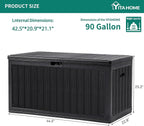 YITAHOME 90 Gallon Large Deck Box - Image 6