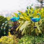 DREAMSOUL Peacock Solar Lights Outdoor 2 Pack, Waterproof Outdoor Solar Lights - Image 5