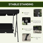 Outsunny 3-Seat Outdoor Patio Swing Chair - Image 4