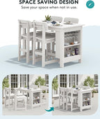 SERWALL 3-Piece Outdoor Counter Height Bar Set, HDPE Patio Bar Table - Image 8