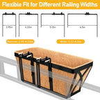 Riare 4 Pack 16 Inch Metal Railing Planter Window Box - Image 4