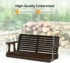 VINGLI Upgraded Patio Wooden Porch Swing - Image 4