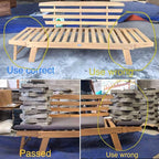 Tangkula Convertible Acacia Wood Patio Couch Sofa Bed - Image 8