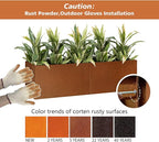 Corten Steel Corner Metal Planter Box L36 x W12 x D16 Rusted Garden Steel - Image 5