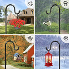 72" Shepherds Hooks for Outdoor, Heavy Duty Bird Feeder Pole - Image 6
