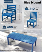 5-Piece Navy Blue Outdoor Dining Set - Image 3