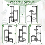 iDavosic.ly Plant Stand Indoor Outdoor, 5 Tier Corner Metal Flower Display - Image 5