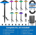 SUNVIE All-in-One RGBW Landscape Lighting Kit, 8 Pack Color Changing Low - Image 6