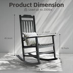 Patio Rocking Chair Outdoor Set of 2, Weather Resistant Poly Resin Oversized - Image 3
