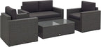 Outsunny 4 Piece Wicker Patio Furniture Set - Image 9