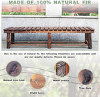 Outdoor Garden Bench, 3-Person Wood Patio Bench Weatherproof Outdoor Backless - Image 7
