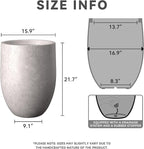 Kante Tall Concrete Planter, 21.7-Inch Height Light Gray Large Indoor Outdoor - Image 2