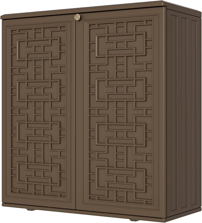 Storage Box Outdoor Caninet, Resin Indoor Storage Box Waterproof Outdoor by Mrosaa