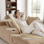 67" Oversized Chaise Lounge Chair Indoor, Soft Boneless Cloud Couch - Image 5