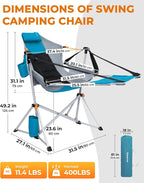 KingCamp Hammock Chair with Footrest – Heavy Duty Swinging Rocking Camping - Image 2