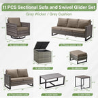 Belord Spacious 11 Pieces Patio Conversation Set - Image 2