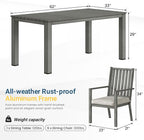 Wisteria Lane Aluminum 7 Pieces Patio Dining Sets, Outdoor Dining Table - Image 2