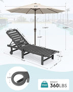 SERWALL Outdoor Chaise Lounge Set of 2 - Image 2