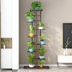 LINZINAR Plant Stand Indoor Outdoor Metal 8 Tier 9 Potted Multiple Flower Pot - Image 3