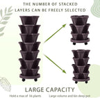 Umigy 2 Set Espresso Brown 7 Tier Vertical Planter Stackable Tower Planters - Image 6