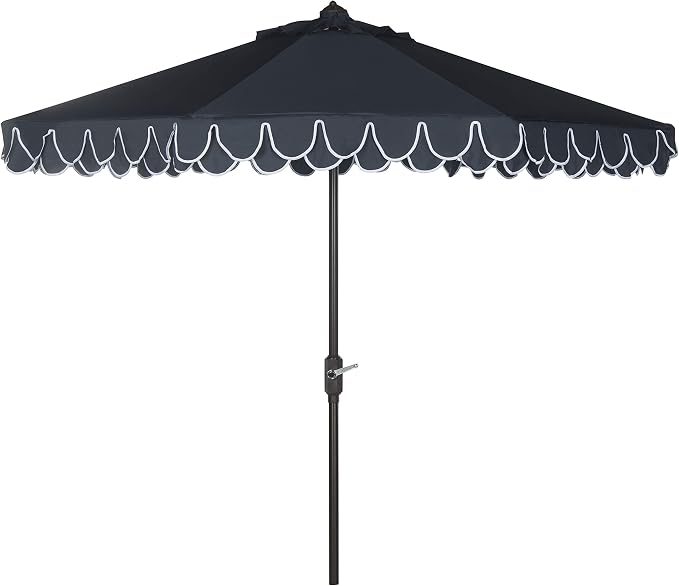 SAFAVIEH 9ft Outdoor Patio Umbrella, Auto Crank Tilt, UV Resistant by SAFAVIEH