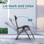 SereneLife Outdoor Zero Gravity Lounge Chair Set - Image 3