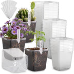 5.5 Inch Clear Square Nursery Pots by RooTrimmer