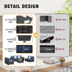8 Pieces Patio Furniture Set All-Weather Outdoor Wicker Sectional Conversation - Image 3
