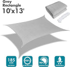 KANAGAWA Sun Shade Sail 10'x13' Gray Rectangle UV Block Canopy Awning Shelter - Image 2
