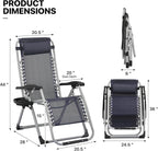MoNiBloom Stable Folding Chair Outdoor Lounge Chair Beach Pool Lawn Recliner - Image 3