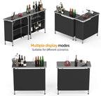 VINGLI 39" Portable Bar Table, 3-Tier Shelves, Mobile Bar Table - Image 6