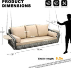 Outdoor Wicker Patio Porch Swing - Image 7