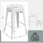 Yaheetech 24 Inch Metal Barstools Set of 4, Counter Height Backless Stools - Image 3