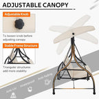 U-MAX Porch Swing with Cover, Patio Swing with Adjustable Backrest&Canopy 3 - Image 4