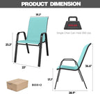 Patio Chairs Set of 8, Stackable Outdoor Dining Chairs - Image 8