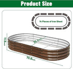 SnugNiture 2 Pcs 6x3x1ft Raised Garden Bed Kit, Outdoor Oval Metal Garden - Image 2