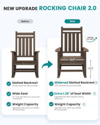 SERWALL Oversized Outdoor Rocking Chair Set of 4, HDPE Rocker - Image 5